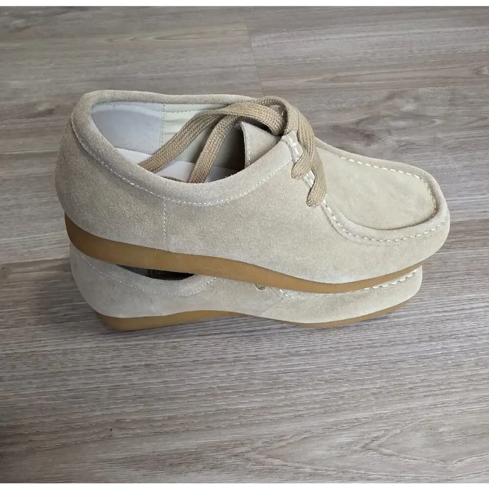 Project Cloud Wally Suede Moc Toe Casual Shoes Men's Size 8.5 Beige Comfort